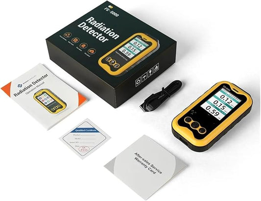 Detector de gas, FS5000 Geiger Counter Detector de radiación nuclear Detector de radiactividad gamma de rayos X para aguas residuales nucleares para software de PC impermeable, a prueba de polvo y a