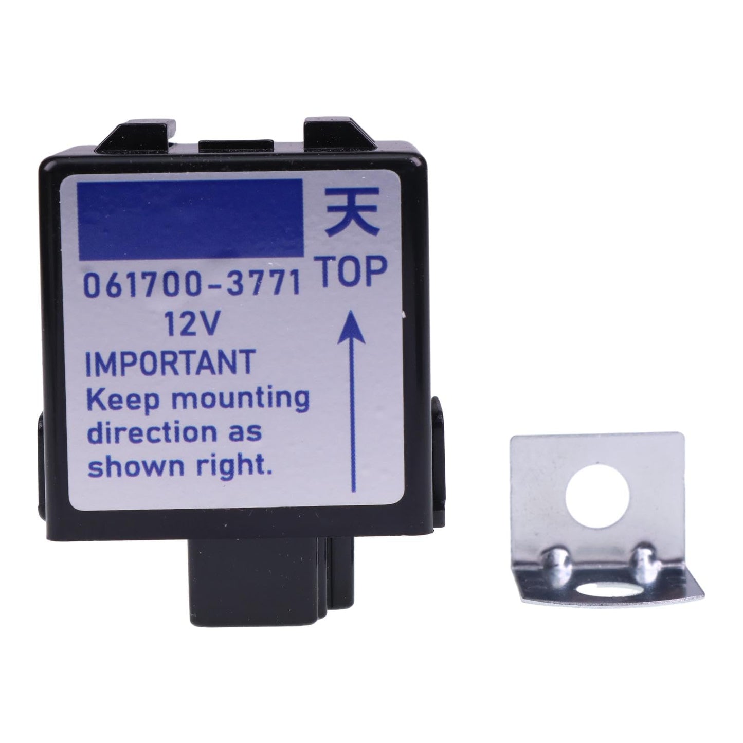 HOLDWELL Relé de parada solenoide de relé de retardo de tiempo de 12 V 061700-3770 0617003770 compatible con el motor Denso Kubota B1550D B1550HST B1750HST B2150E B7410D BX1830D BX2200D BX2330D 115D