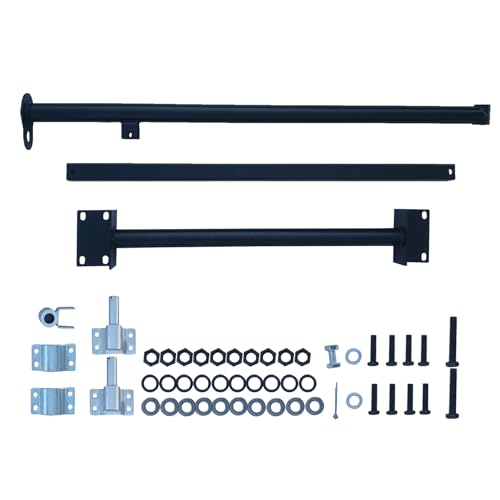 Grúa de horca de montaje en pared, soporte de elevación, construcción de acero con capacidad de 550 libras, rotación de 180 grados, negro 122B-A (polipasto no incluido)