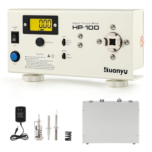 Huanyu Medidor de par digital HP-100 Medidor de torsión Medidor de torsión portátil Llave de tornillo Llave de medición Instrumento de prueba Adaptador de torsión Dinamómetro