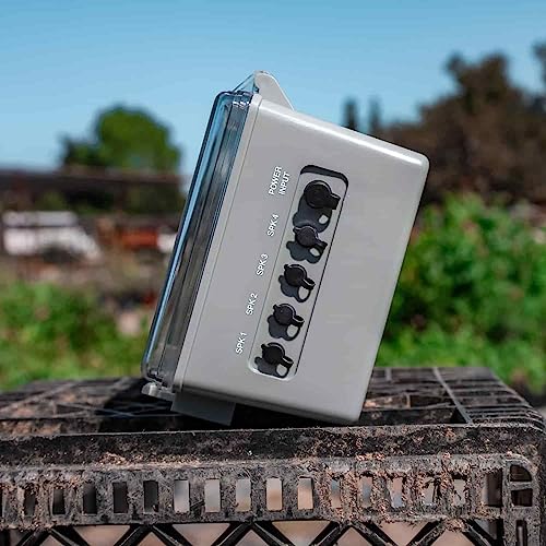 Bird B Gone - Bird Chase Super Sonic - Repelente de sonido al aire libre - Asusta a los pájaros - Diseño duradero resistente a la intemperie - para grandes espacios exteriores abiertos - Dispositivo