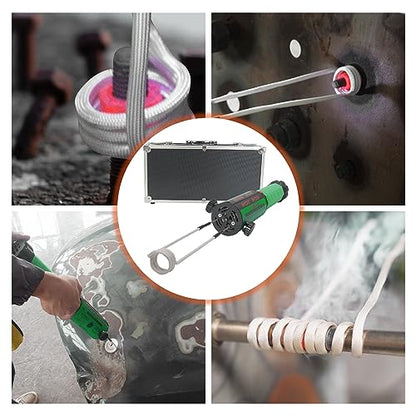 Solary - Herramienta de calentador de inducción magnético de mano de 1200 W y 110 V con 12 bocinas para extracción de tornillos oxidados (verde)