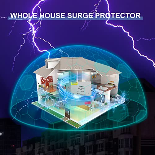 Protector contra sobretensiones para toda la casa, briidea tipo 2 monofásico de 120/240 voltios, protección contra sobretensiones para toda la casa, grado comercial ligero/residencial, en carcasa NEMA 1