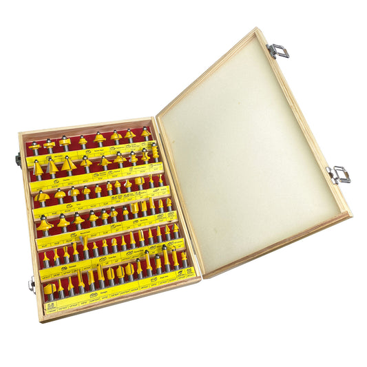 Juego de brocas para rebajadora HFS(R) de 70 piezas y 1/2" para puertas y ventanas