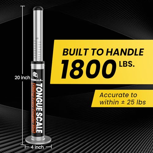 Báscula de peso para remolque de RV, capacidad máxima de 1800 lb, báscula portátil para acoplador de remolque para viajes, caballos, cargas grandes y remolques de barco.