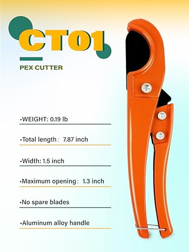 AMZCNC PEX - Kit de herramientas de expansión manual para tubos ASTM F1960 Kit de herramientas de expansión PEX estándar con cabezales de expansión de 1/2", 3/4" y 1" para tuberías PEX-a - Incluye