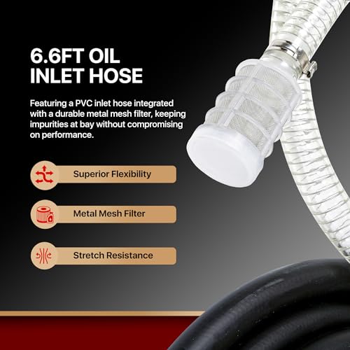 Kit de bomba de transferencia de caja de combustible portátil 10GPM/40LPM (solo para diesel) Heavy Duty Eléctrica autocebante DC 12V abrazaderas de cocodrilo incluye boquilla manual de