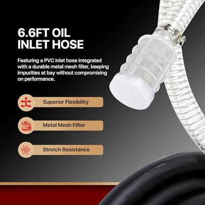 Kit de bomba de transferencia de caja de combustible portátil 10GPM/40LPM (solo para diesel) Heavy Duty Eléctrica autocebante DC 12V abrazaderas de cocodrilo incluye boquilla manual de