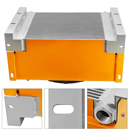 AH1490T-CA DC12V 250L/min Ventilador Enfriador de aceite hidráulico Enfriador de aire hidráulico Refrigerado por aire Radiador de aceite Reemplazar # AH1490T