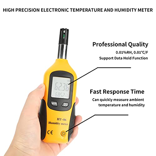 HT-86 Temperatura Digital y Humedad del Medidor Higrómetro Termómetro de Temperatura Húmeda de Temperatura y Medidor de Temperatura del Punto de Rocío, Punto de Rocío -50~60℃, Bulbo Húmedo -20~60℃