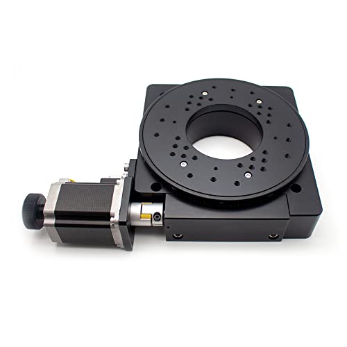 Plataforma giratoria precisa eléctrica, etapa de rotación de laboratorio Etapa de rotación motorizada 200MM Escala de rodamiento PX110-200 (relación de engranaje helicoidal 180: 1)