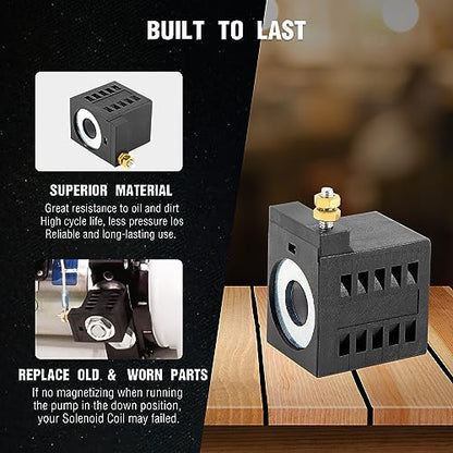 Repuesto para bobina de solenoide Deltrol EF-1082 10196-61 10196-60, 12 V CC, 16 W, perno único, se adapta a la unidad de potencia SPX Fenner Stone