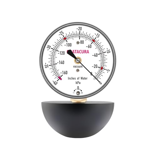 0-160 pulgadas de agua para aspirador medidor de succión, tamaño de esfera de 2-1/2 pulgadas, medidor de prueba de elevación de agua, con alta precisión, para medir la potencia de succión