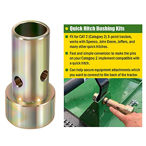 Juego de bujes adaptadores de enganche rápido para tractor de 3 puntos de categoría II, 2 pares