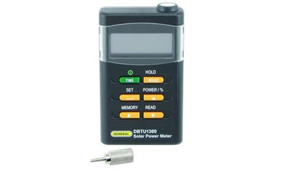 General Tools Medidor de probador de energía BTU solar digital de mano #DBTU1300 con pantalla LCD de 4 dígitos, amplio rango espectral, coseno corregido