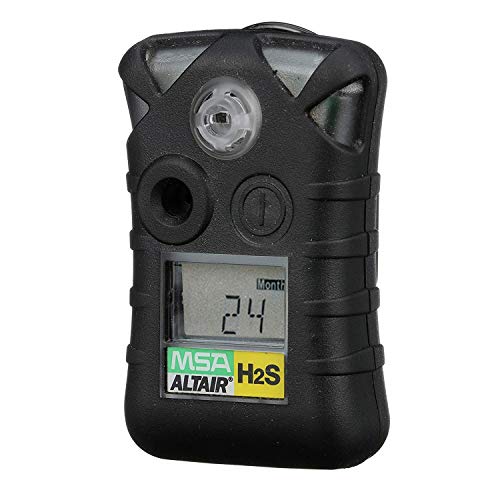 MSA 10092521 ALTAIR Detector de gas único - (H2S) Sulfuro de hidrógeno (Bajo: 10ppm, Alto: 15ppm), Color: Negro, Monitor de gas portátil, duradero, aprobado por UL