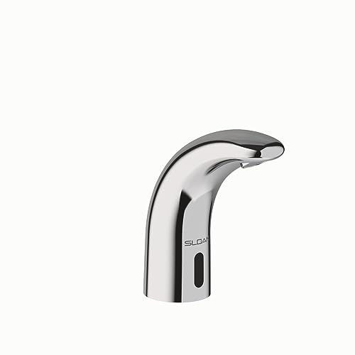 Sloan SF-2400 - llave sin contacto activado por sensor, grado comercial con accesorios de montaje, adaptador de enchufe de 0.5 GPM para fuente de alimentación montado en cubierta, cuerpo medio, acabado chapado en cromo pulido, 3362130