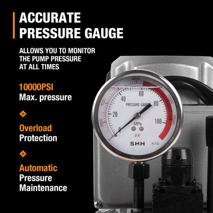 LCyindu - Bomba eléctrica hidráulica de 8.4 cuartos de galón, válvula solenoide de doble efecto de 8 litros, paquete de energía hidráulica, bomba portátil eléctrica, cilindro DB075-D2
