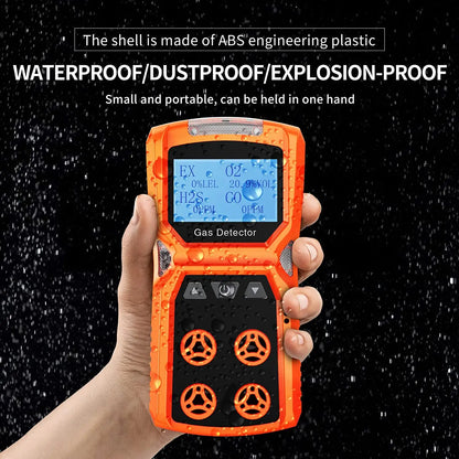 Indicador múltiple LEL con vibración, Detector de Gas 4 en 1, analizador que puede medir CO O2 H2S EX con alarma audible y Visual