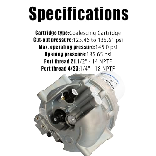 Air Dryer System Saver 1200 Plus reemplaza a Wabco 4324711010, Freightliner TDAS4324711010 TDAS4324711010X, Kenworth S432-471-101-0 S4324711010XRMAN Mack Meritor Navistar Peter. Bilt