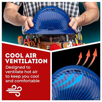 Acerpal Casco duro OSHA con diseño de fibra de carbono ventilada de ala completa con suspensión de 6 puntos (opciones 1)