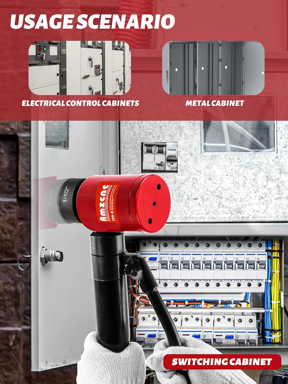 AMZCNC - Kit de perforación hidráulica de rotación de 360° de 1/2 a 2 pulgadas (TPA-8 rojo)