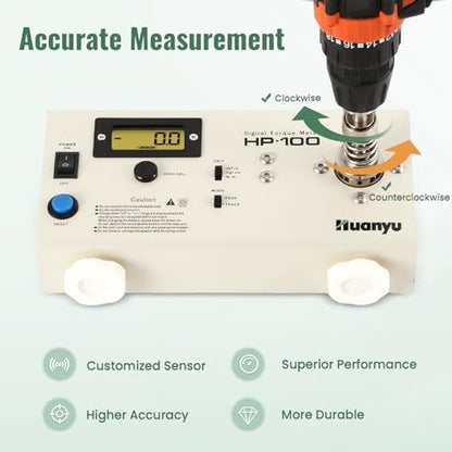 Huanyu HP-100 Digital Torquing Meter Torsion Meter Screw Driver Wrench Measure Tester With Calibration Certificate