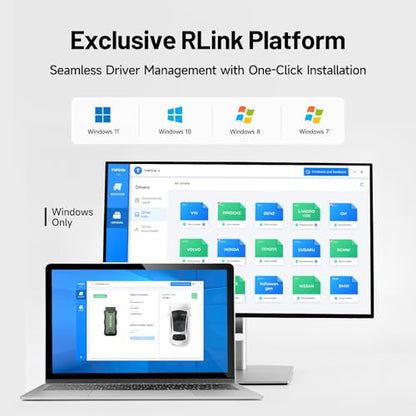 TOPDON RLink J2534 Programador de paso, herramienta de reprogramación y diagnóstico OEM, VCI J2534 mejorado, compatible con J2534/D-PDU/CAN-FD/DoIP, compatible con más de 17 marcas de vehículos, no se