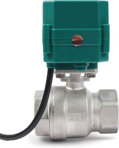 U.S. SOLID Válvula de bola motorizada sólida estadounidense de 1-1/4", 110 V CA, acero inoxidable, retorno automático, normalmente cerrada, con enchufe estadounidense JFMSV20004