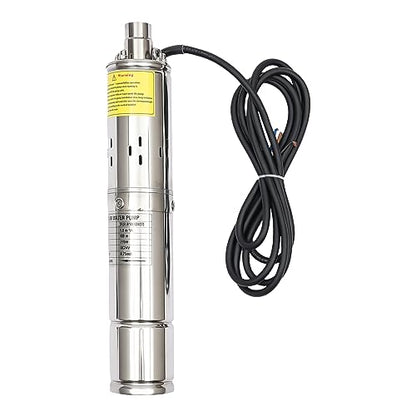 Bomba sumergible solar de pozo profundo de 3 pulgadas, 24 V, 270 W, bomba de agua solar sumergible de acero inoxidable para riego agrícola + kit de controlador MPPT 3FLS1.8/100-D24/270 (24 V 270 W)