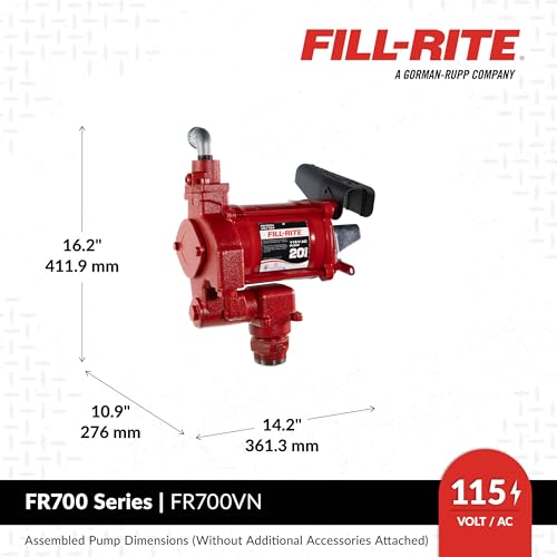 Fill-Rite Bomba de transferencia de combustible FR700VN 115V 20 GPM (modelo solo bomba) | Para gasolina, diesel, queroseno, mezclas de etanol, mezclas de metanol y biodiésel hasta B20