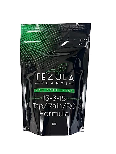 MSU - Fertilizante para orquídeas 13-3-15 (Greencare) Ósmosis inversa, lluvia, fórmula de agua del grifo. 1 libra, cuchara incluida