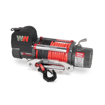 Warrior Winches Samurai 8,000 lbs 12v cabrestante eléctrico con cable de acero: perfecto para Jeep Wranglers, camiones, ATV y aventuras todoterreno. Controles inalámbricos