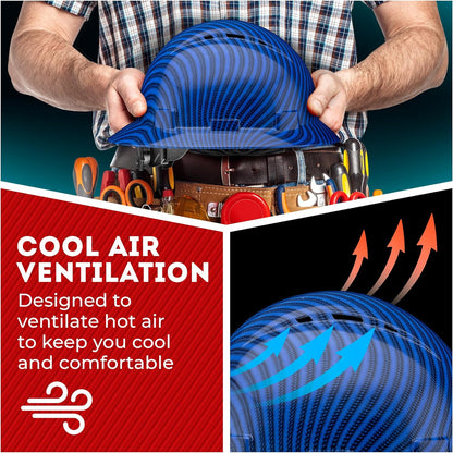 Acerpal Casco duro OSHA con diseño de fibra de carbono ventilada de ala completa con suspensión de 6 puntos (opciones 1)