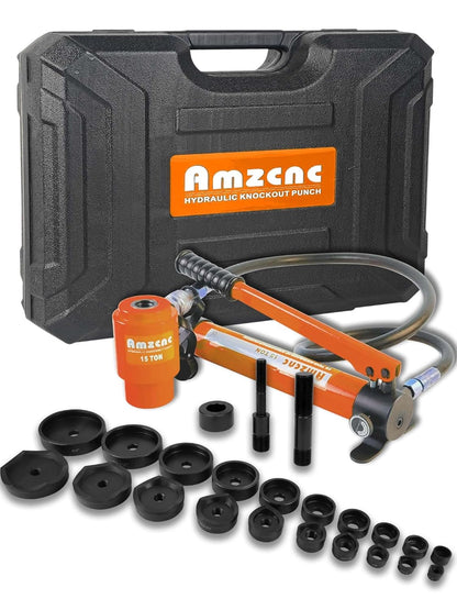 Kit de perforadora hidráulica de 15 toneladas de 1/2 pulgadas a 4 pulgadas, herramienta de perforadora manual con 10 troqueles (15T (1/2 "~ 4")