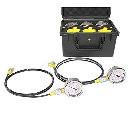 XZT Kit de manómetro analógico de presión hidráulica 17N, conjunto de manómetros de presión, manguera de prueba, con entrada de base NPT