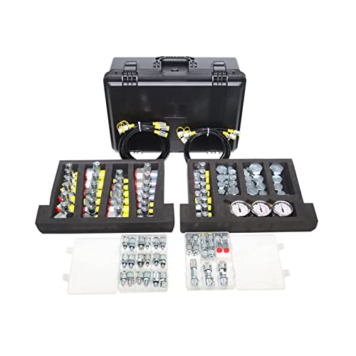 XZT Kit de acoplamiento de prueba de presión hidráulica digital de 60 A, medidor de presión, manguera de prueba, punto de prueba para reparación de maquinaria de construcción de excavadoras