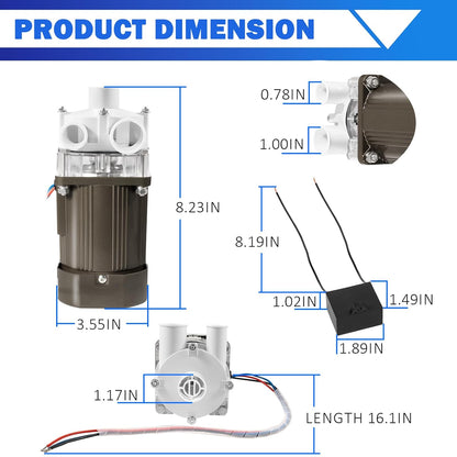 S-0730 Motor de máquina de hielo de repuesto para máquinas de hielo Hoshizaki KM Series 120V 60W, conjunto de motor de bomba de agua para Hoshizaki S-0730, KM-1200S, KM-1300S