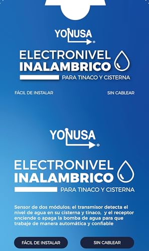 Electronivel Inalámbrico para tinacos y Cisterna, sin cablear y fácil de instalar,Transmisor detecta nivel de agua en tinaco o sisterna