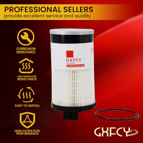 FS20081 Filtro separador de agua de combustible para reemplazar PF46171 L20081 A245007 RH32032 SF57030 compatible con motores diésel ISB ISL DD5 DD8 Detroit 2017 (paquete de 1)
