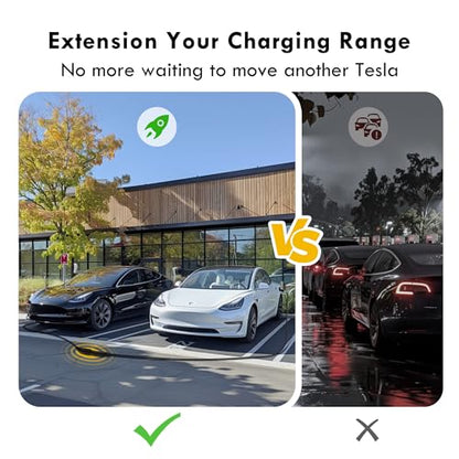 Cable de Extensión para Cargador Tesla 20 pies 50A 240V 12KW, Compatible con Tesla Gen 3 y Todos los Modelos, Incluyendo Cybertruck