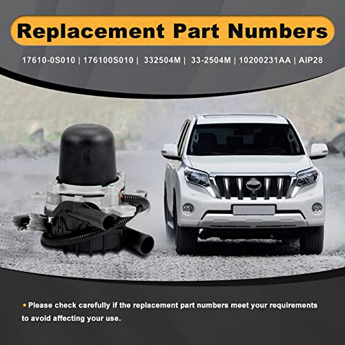 Bomba de inyección de aire secundaria 17610-0S010 compatible con Lexus LX570 2008-2013 Toyota Land Cruiser 2006-2012 Toyota Sequoia 2007-2013 Tundra Smog Pump Reemplazo # 1020023 AA (2 piezas) AA (2