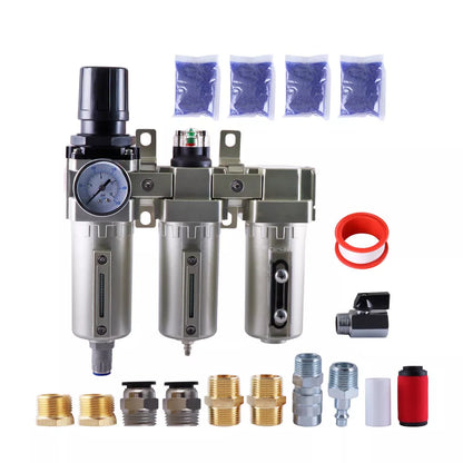 Kit de secado de aire con filtro coalescente y regulador de aire desecante NPT de 3/4 de pulgada