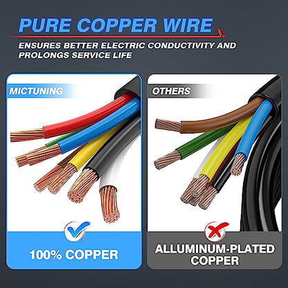 MICTUNING Cable de remolque en línea de 7 vías resistente con caja de conexiones de 7 bandas, 16 pies, resistente a la intemperie