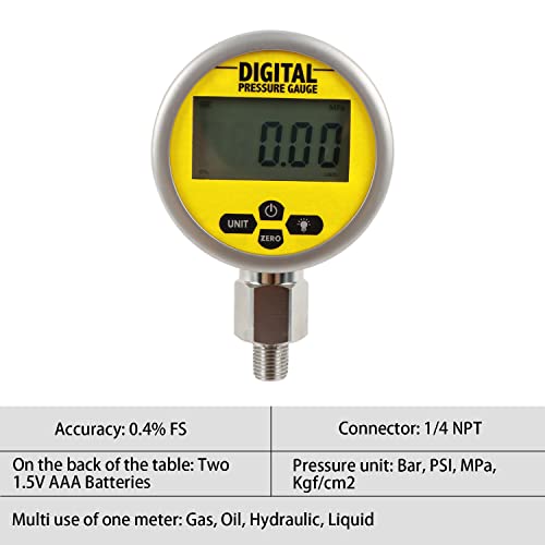 Kit de acoplamiento de prueba de presión hidráulica digital 70P con 2 piezas 70MPa/1 unid 16 MPa calibradores 22 acoplamientos de prueba 3 mangueras de prueba para Caterpillar John Deere