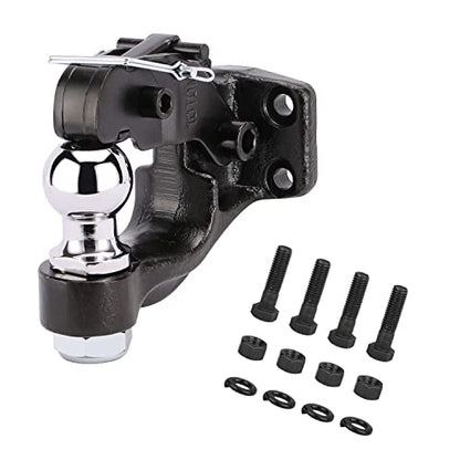 Gancho de perno de 10 toneladas para enganches de remolque, gancho receptor, bola de enganche de 2 pulgadas con kit de montaje, 7000 libras