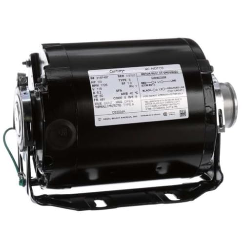 A.O. Smith CB2034A 1/3 Hp, 1725 RPM, 115 voltios, marco 48Y, carcasa ODP, rodamiento de manguito motor de bomba de carbonatador