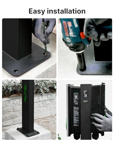 Autel Ev - Pedestal de conector de cargador, estaciones de carga eléctrica independientes para automóvil, resistencia a la corrosión, acero inoxidable 430, se adapta a todos los cargadores Autel Nivel