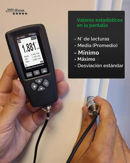 Medidor industrial profesional de la pintura del indicador CM-208Z del grueso de la capa con la sonda externa