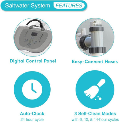 INTEX QS1200 Sistema de cloro de agua salada, para piscinas sobre el suelo, mantiene la claridad del agua, voltaje de 110 a 120, piscina de 15,000 galones